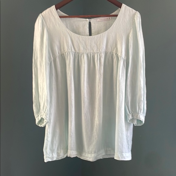 Cut Loose light blue linen Blouse with 3/4 Flutter Sleeves – Size M - Picture 1 of 5